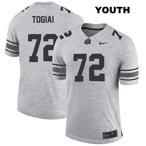 Ohio State Buckeyes Youth Tommy Togiai #72 Gray Authentic Nike College NCAA Stitched Football Jersey TI19E00IG